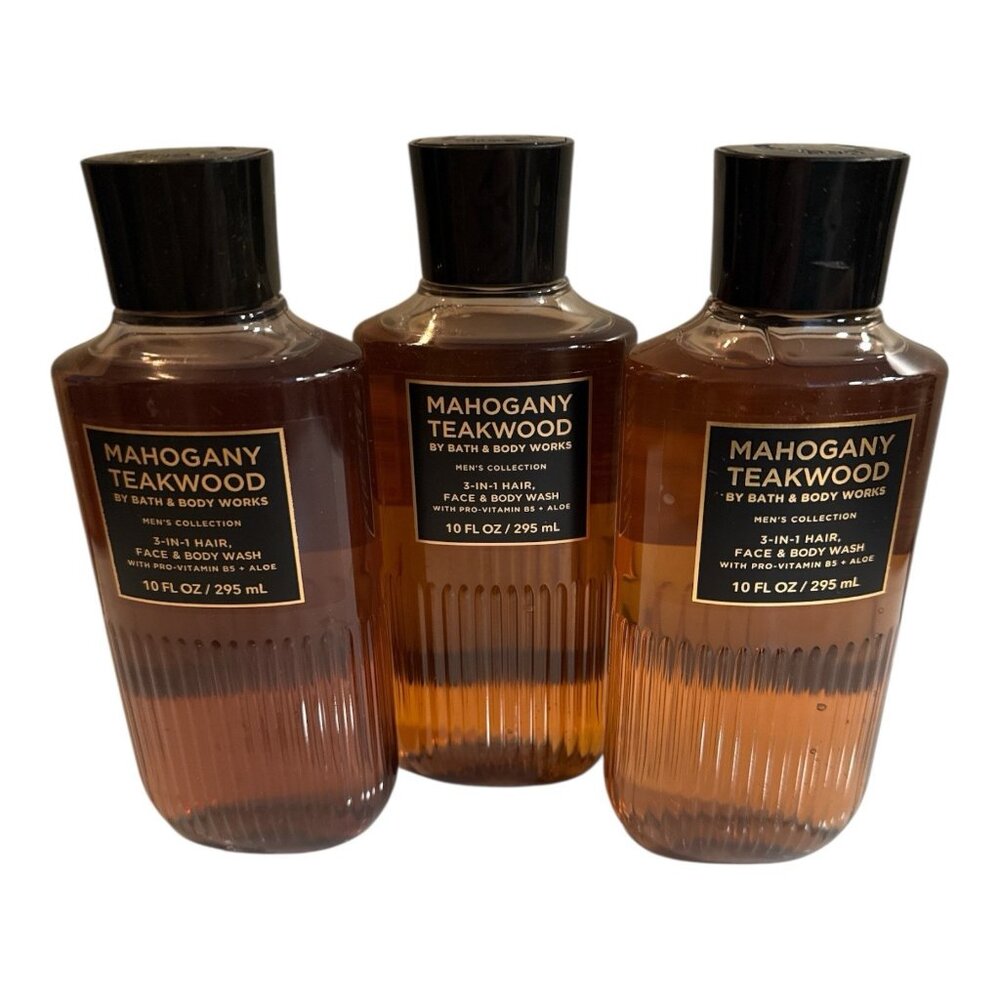 NEW LOT of 3 Bath & Body Works 10 oz NOIR 3-IN-1 Hair, Face & Body Wash